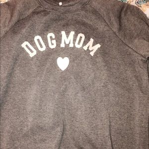 Dog Mom gray sweater